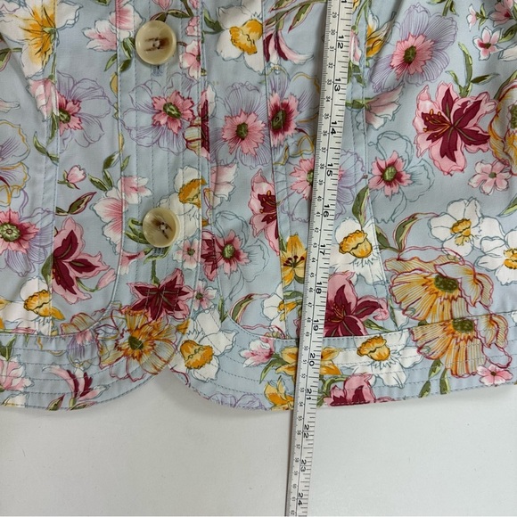NWOT Coldwater Creek Denim Jacket Women’s 8P Pastel Floral Pockets Cotton - Picture 7 of 8